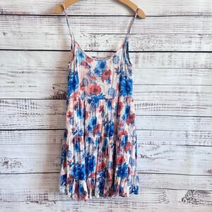 EN CREME FLORAL SPAGHETTI STRAP CRINKLE TEXTURE WHISMY SUNDRESS SIZE SMALL